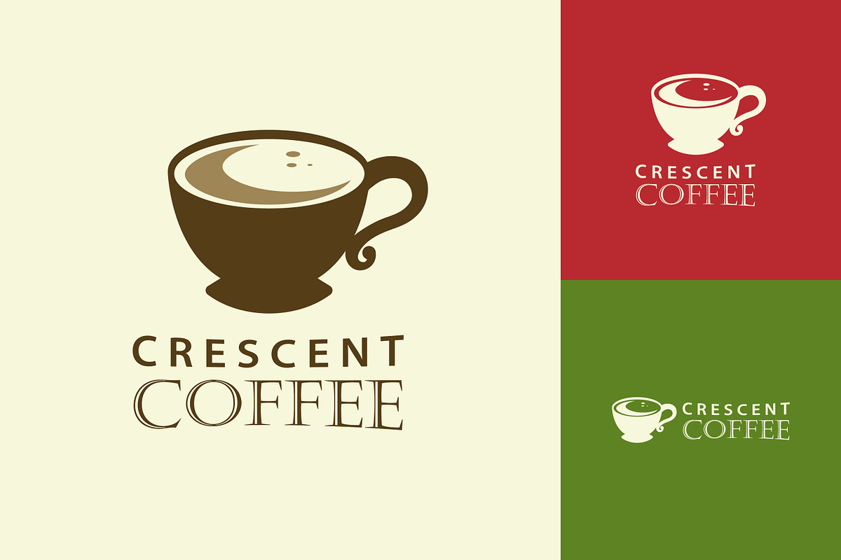 Crescent coffee company logo, a Branding & Logo Template by Saba Vector
