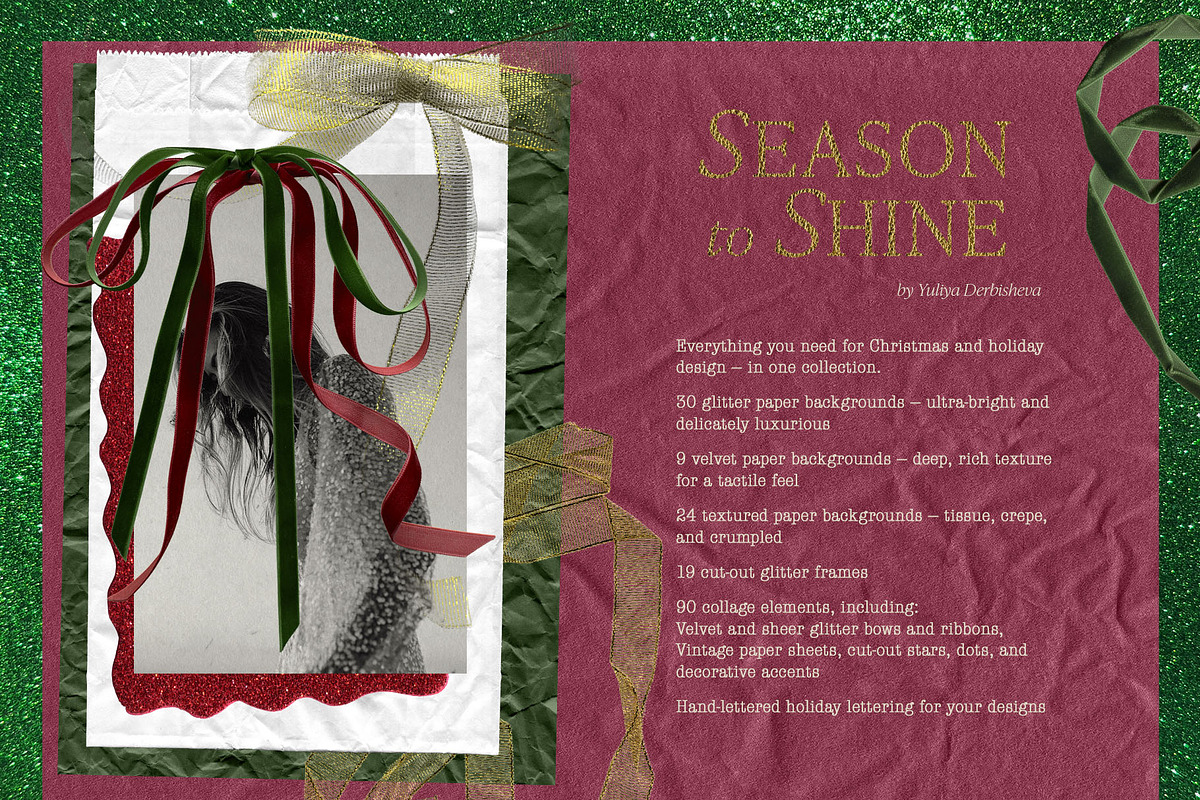 Christmas collage background frames, an Object Graphic by Yuliya Derbisheva (Photo 2 of 14)