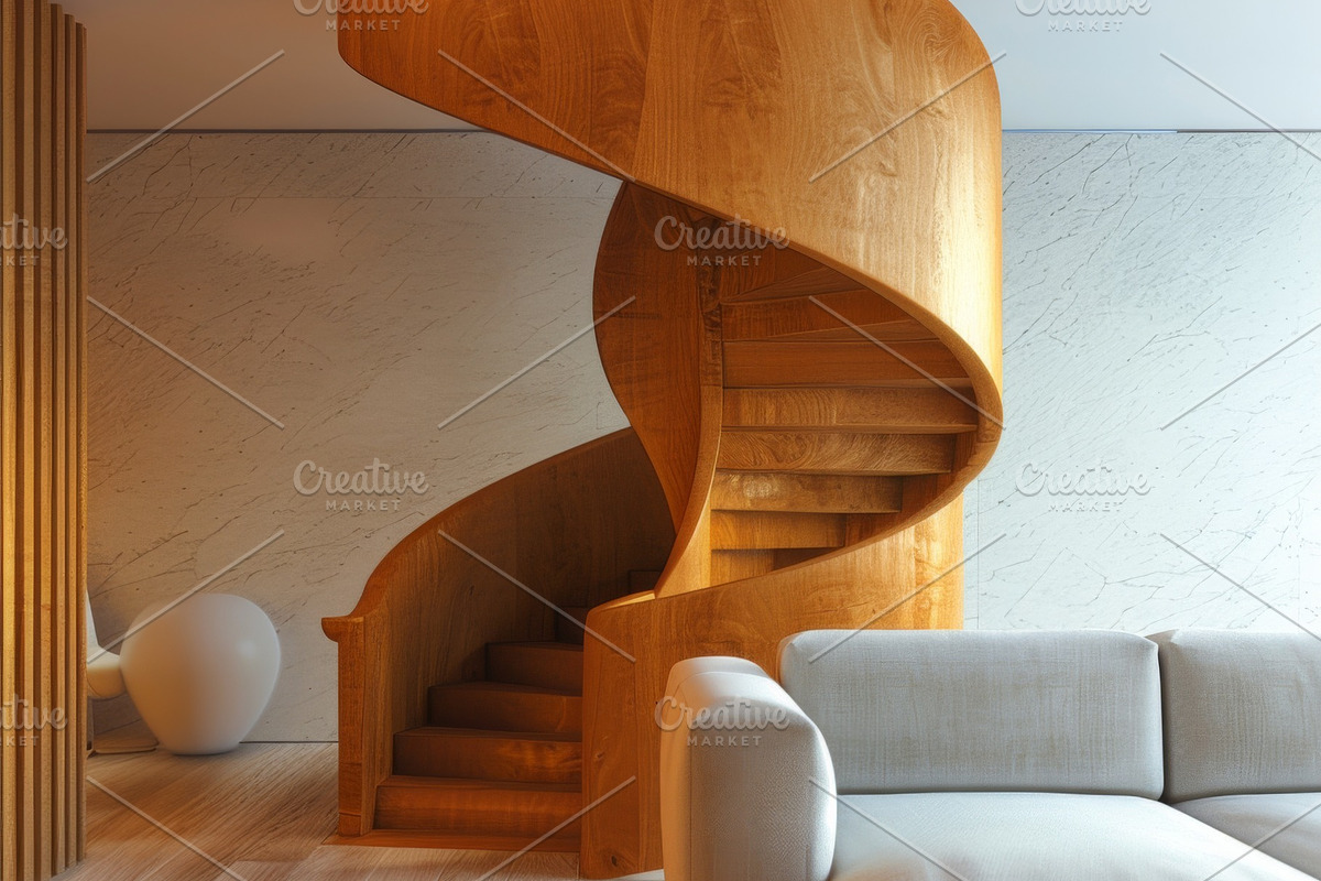 69 Spiral wooden staircases, an Architecture Photo by Handmadefont (Photo 50 of 73)