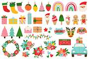 Tropical Christmas Clipart Paper Set, a Seasonal Illustration by Studio Hello Joy (Thumbnail 2 of 3)