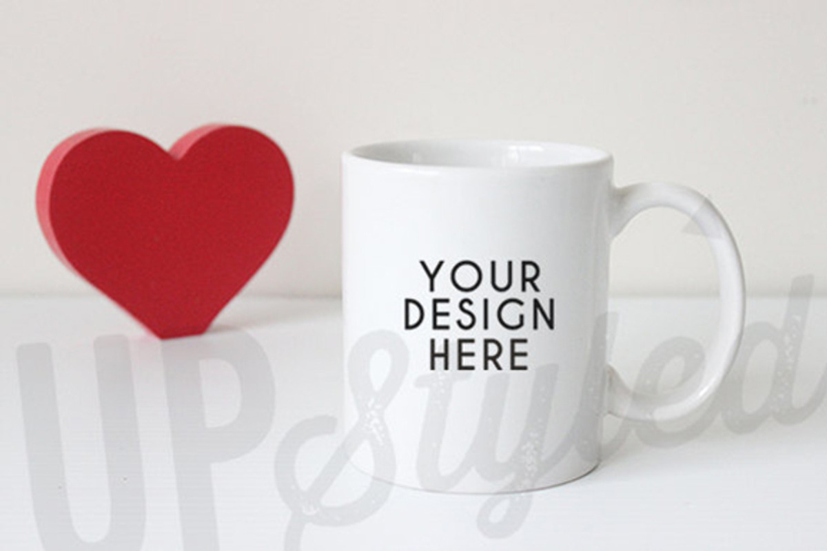 F149 Love Heart Coffee Mug, a Cups & Container Mockup by UpStyled