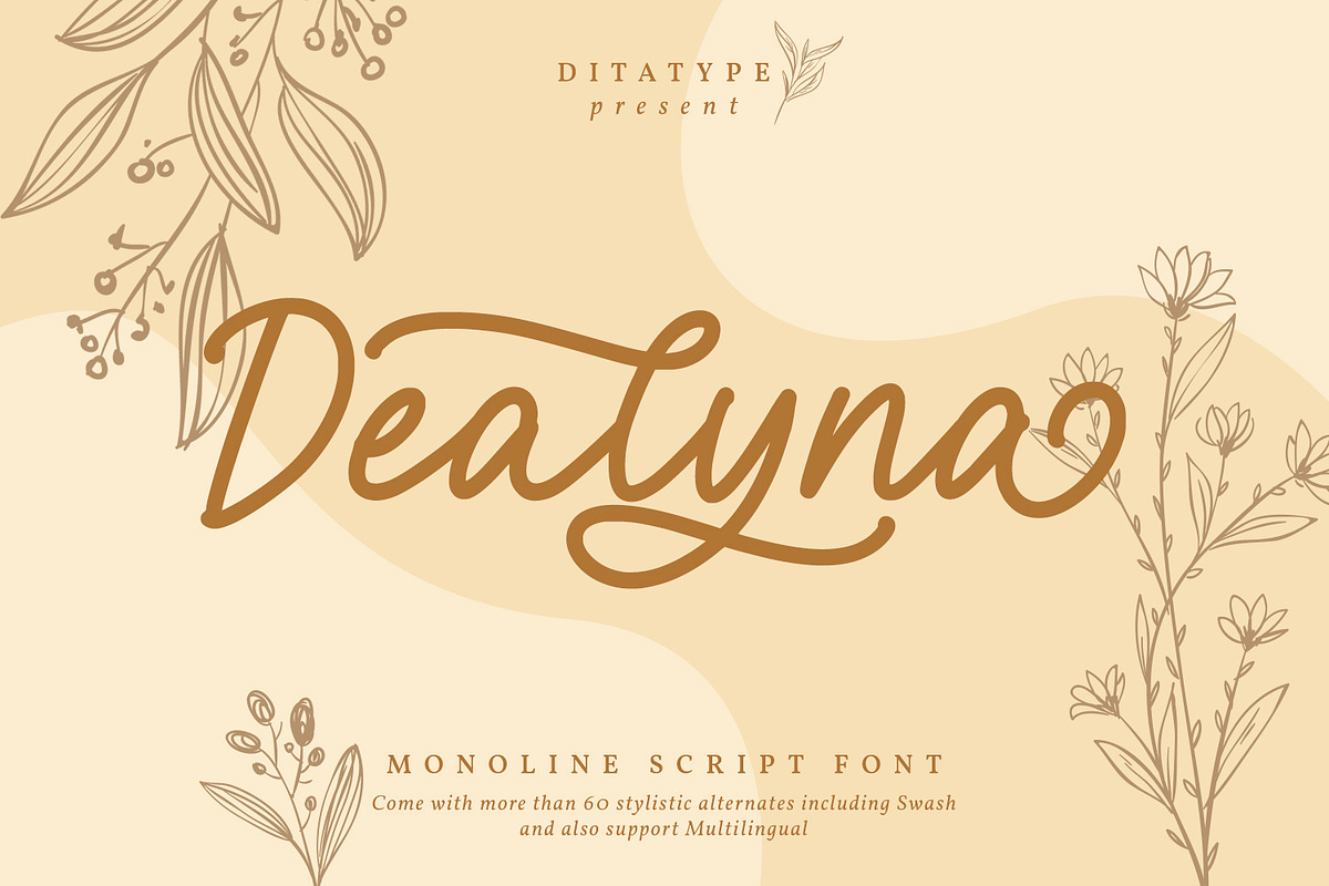 Dealyna, a Script Font by Ditatype (Photo 1 of 8)