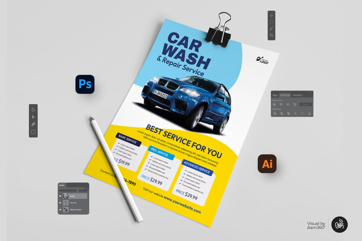 Car Wash Flyer Template, a Flyer Template by Aam360 (Photo 3 of 3)