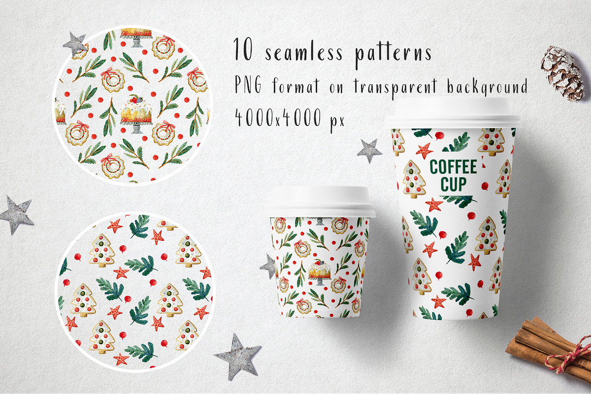 Sweet Christmas watercolor set, a Food Illustration by annasokol_ (Photo 10 of 14)