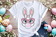 Cute Rabbit with Polka Dot Bow PNG, an Illustration by DreamArtGraphic (Thumbnail 1 of 4)