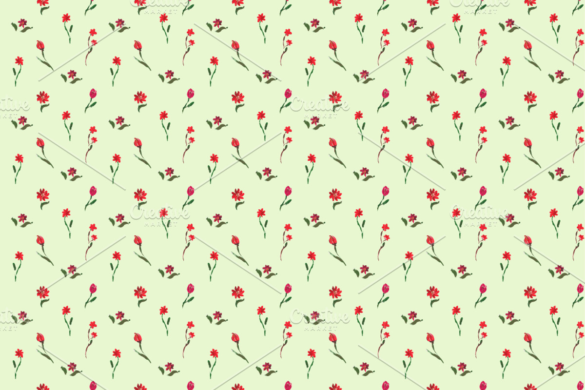 Set of four seamless floral patterns preview 5