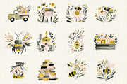 Charming Honey Bee Garden Clipart, an Illustration by DreamCafeArt (Thumbnail 3 of 6)