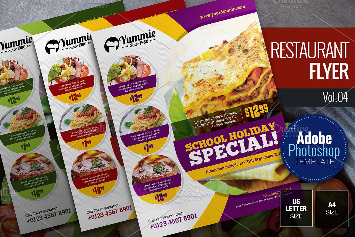 Restaurant Flyer Bundle, a Flyer Template by KitCreativeStudio2 (Photo 5 of 5)