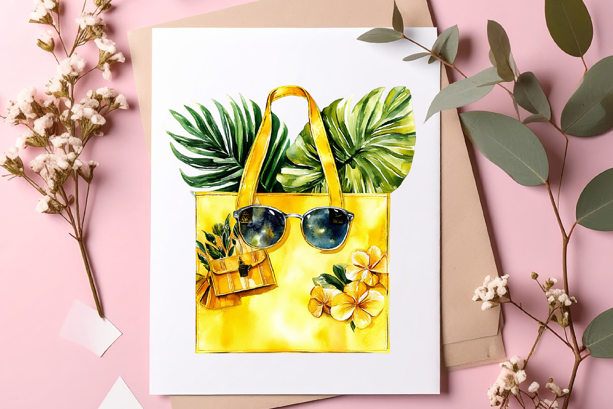 Watercolor Summer Vibe Clipart, an Illustration by SinaCreation (Photo 8 of 9)
