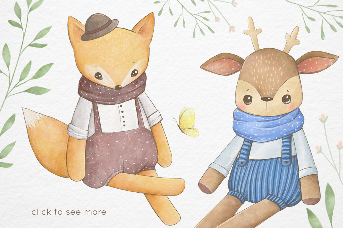 Boho toys, watercolor animal, an Animal Illustration by Magic & Dreams (Photo 3 of 6)