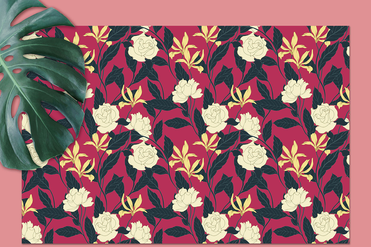 20JPG/EPS Tropical floral pattern, a Pattern Graphic by Theraphosath (Photo 15 of 30)