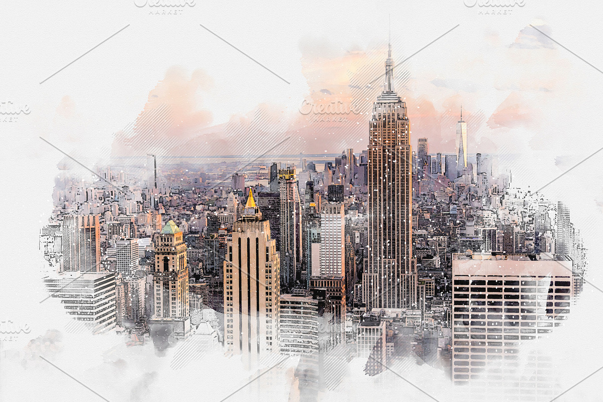 New York City skyline, an Object Illustration by Maria Kray