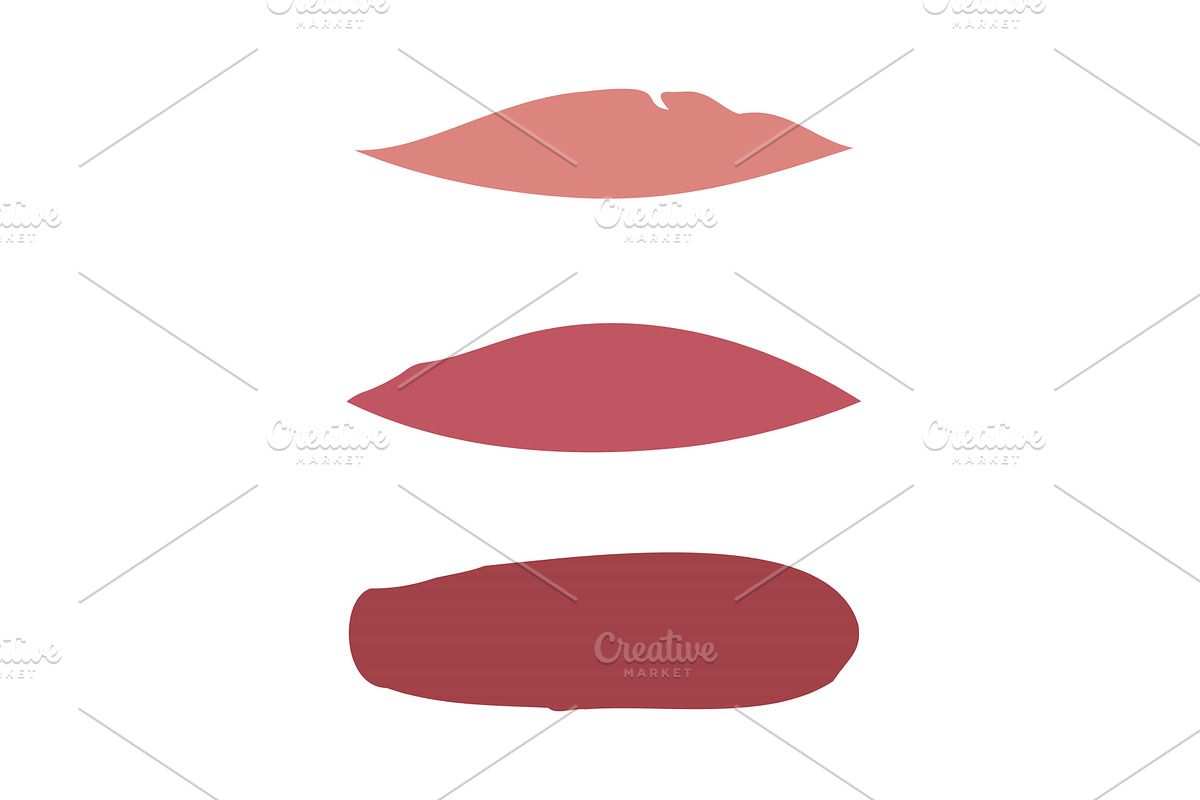 Lipstick swatch trio set showcasing, an Illustration by okskukuruza