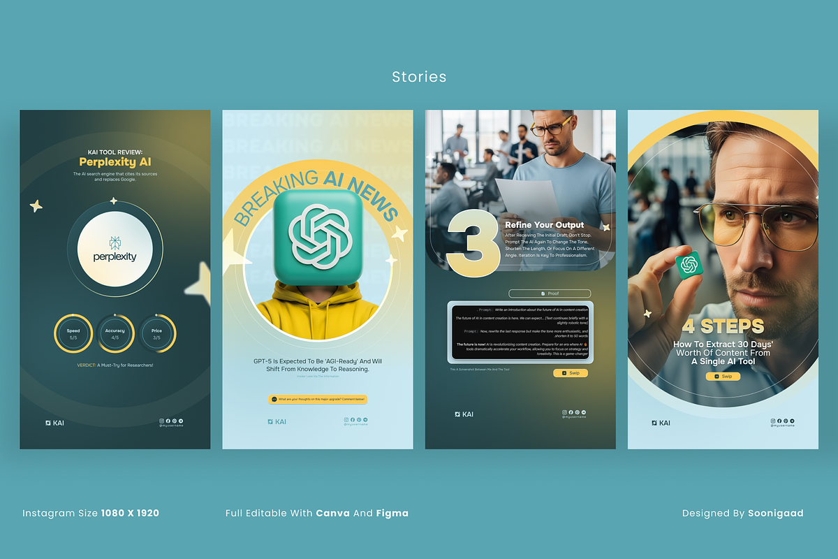 KAI Elite AI Content Social MediaKit, a Social Media Template by Sooni Gaad (Photo 5 of 10)