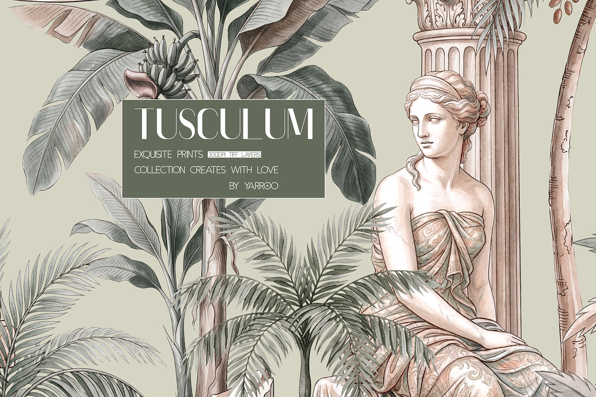 TUSCULUM– Classical Statue Prints, a Pattern Graphic by YARROO (Photo 1 of 10)