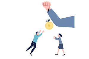 People waiting money. Boss hand, a Person Illustration by LadadikArt