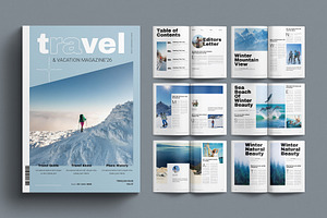 Winter Travel & Vacation Magazine, a Magazine Template by E-Type