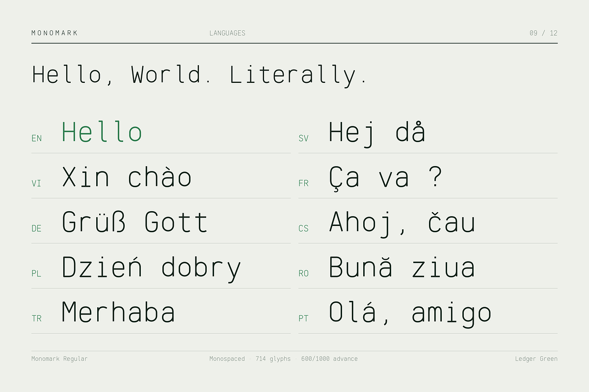 Monomark - Professional Monospace, a Sans Serif Font by HipFonts (Photo 6 of 17)