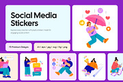 70 Social Media Flat Stickers, a Person Illustration by Creative Stall (Thumbnail 1 of 11)