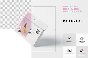 Package Box Mockup - Wide Rectangle