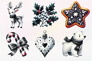 Black and White Christmas Clipart, an Illustration by Dream Creation (Thumbnail 6 of 7)