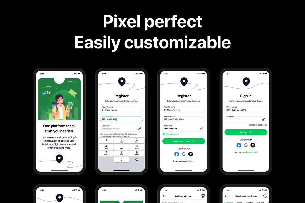 Travel Booking UI Kit App, an UI Kit Template by sythongnguyen777 (Photo 5 of 6)