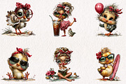 funny summer chick clipart, a Seasonal Illustration by CreationArt (Thumbnail 4 of 5)