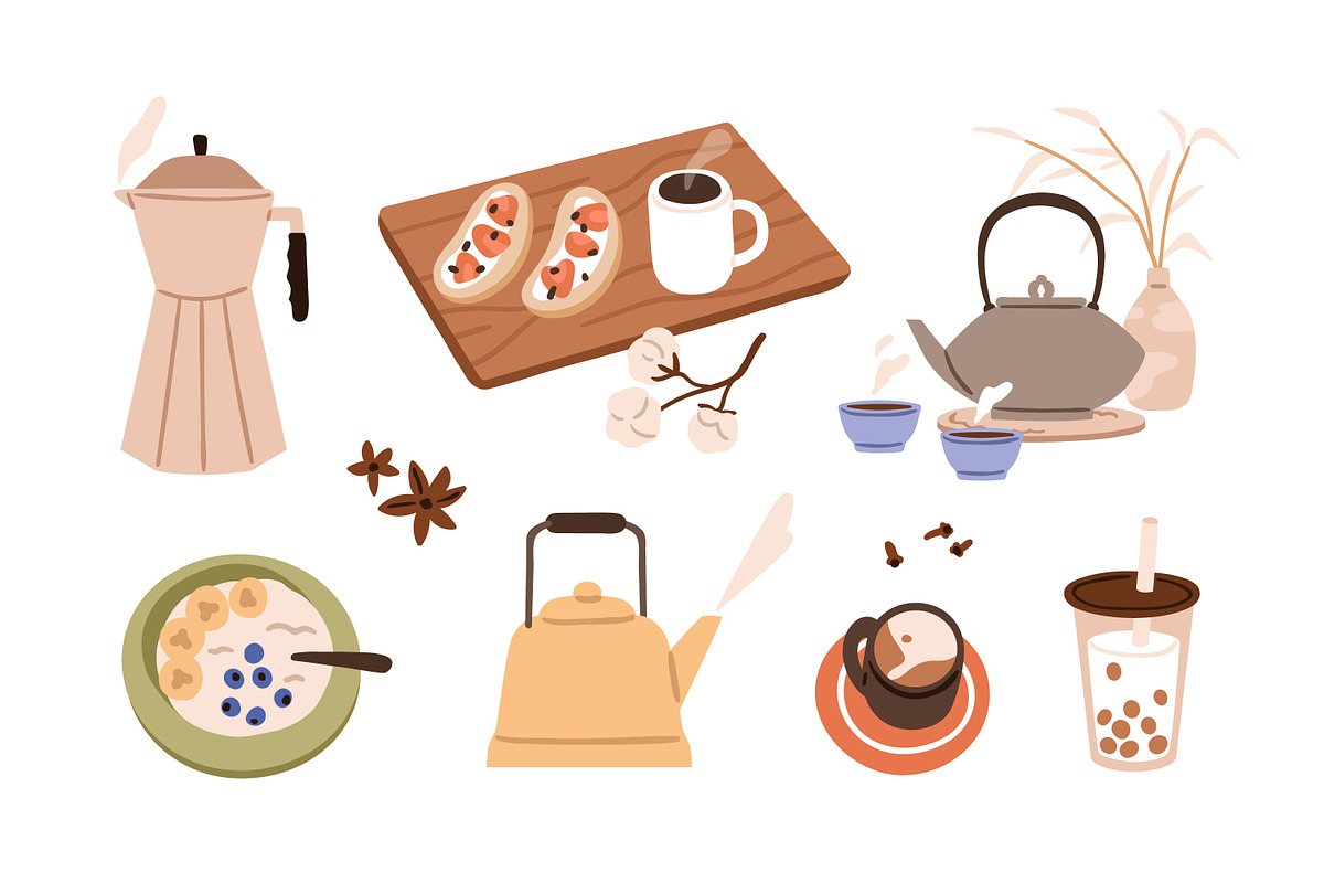 Tasty meals, food and drinks set, a Food Illustration by Good Studio (Photo 2 of 3)