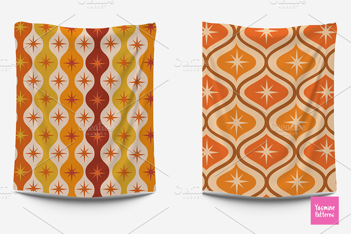 Mid Century 12 Seamless Patterns, a Pattern Graphic by Yasmine Patterns (Photo 5 of 8)