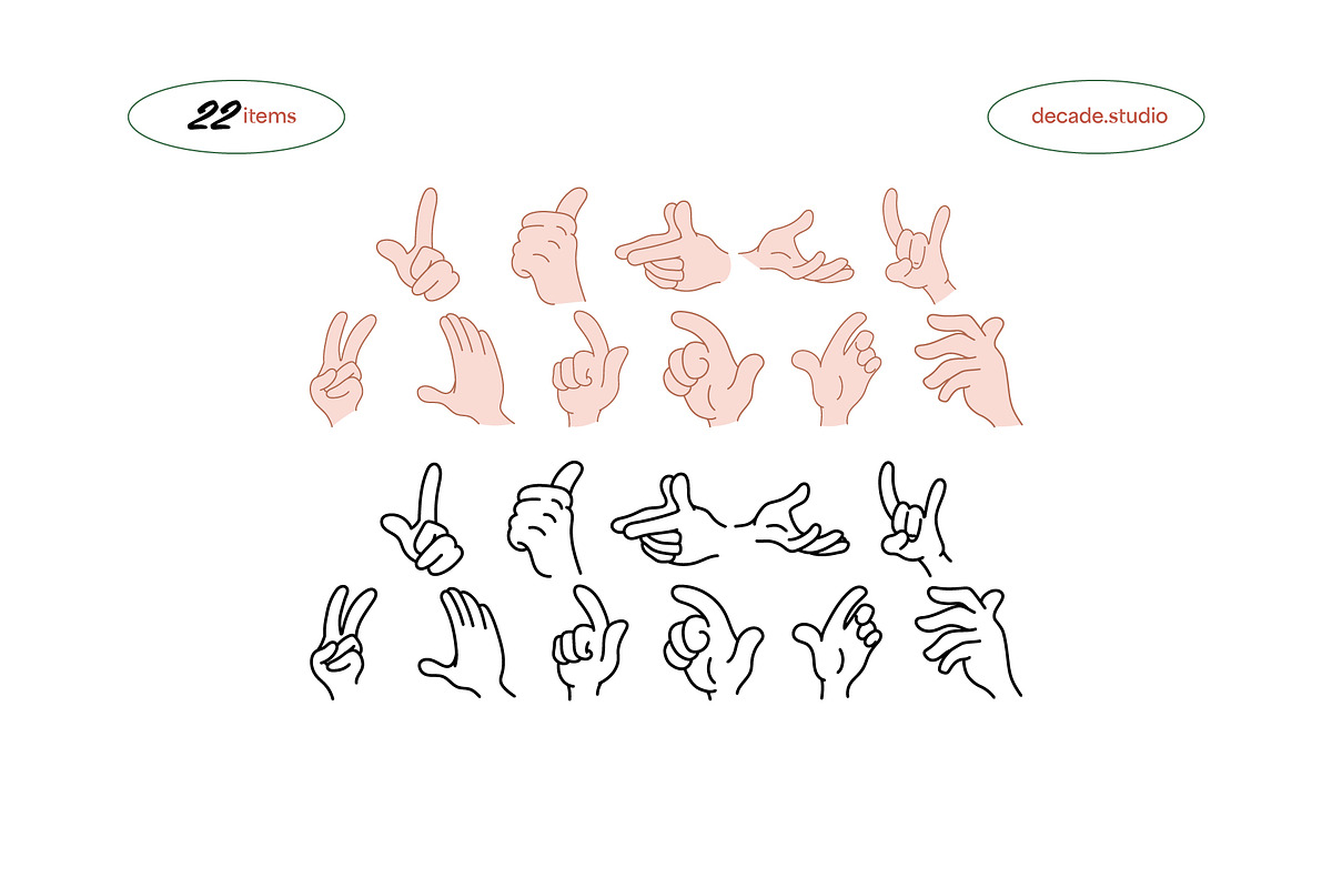 Hand Gesture Illustration, a Person Illustration by Decade Studio (Photo 2 of 2)
