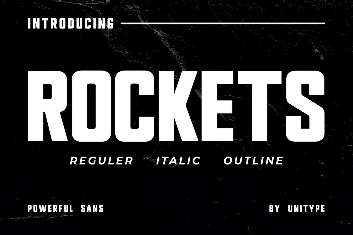 ROCKETS - A Powerful Sans Serif, a Sans Serif Font by Umitype (Photo 1 of 13)