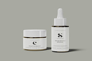 Cosmetic Cream Jar & Dropper Bottle, a Packaging Mockup by Pexelcorner (Thumbnail 3 of 9)