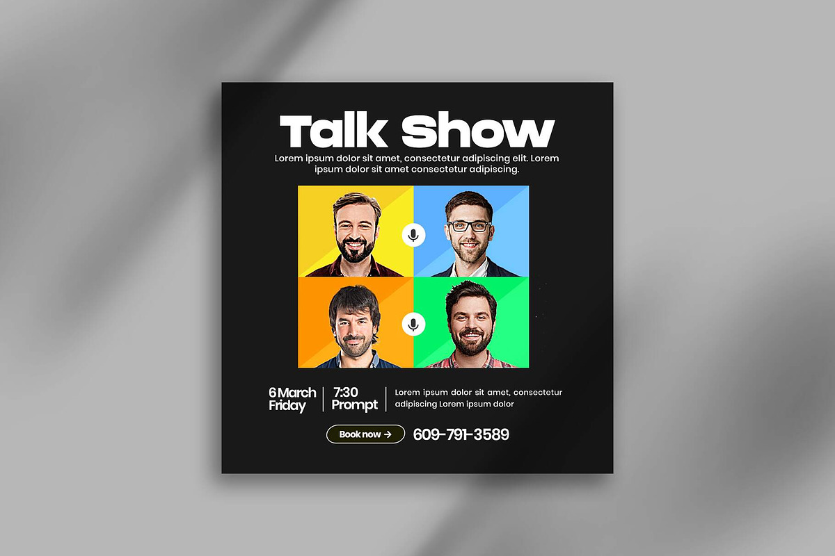 Podcast & Talk Show Instagram Post, a Social Media Template by Saman Osama (Photo 1 of 2)