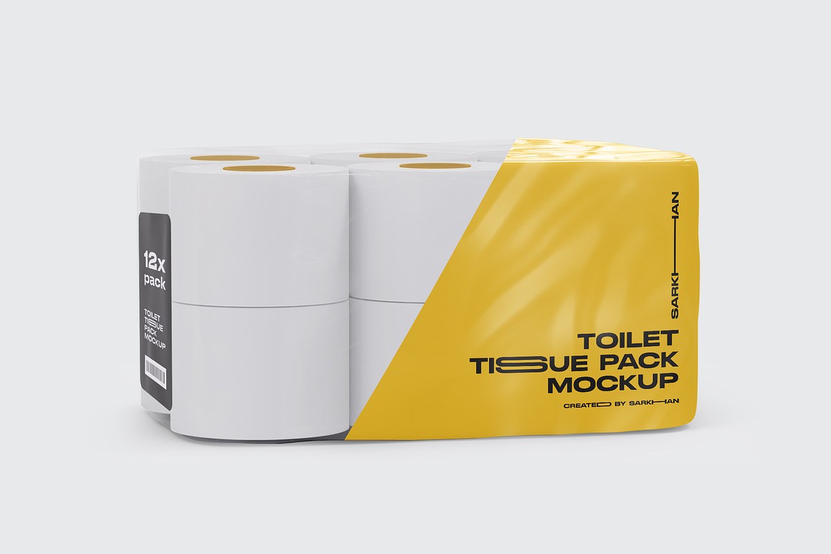 Toilet Paper 12 Pack Mockup, a Packaging Mockup by _Adroit_ (Photo 2 of 5)