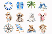 Watercolor Seaside Playtime Clipart, a Seasonal Illustration by Design Market (Thumbnail 3 of 5)