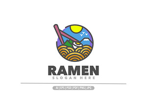 Cute ramen fuji mountain logo, a Branding & Logo Template by Bayuktx