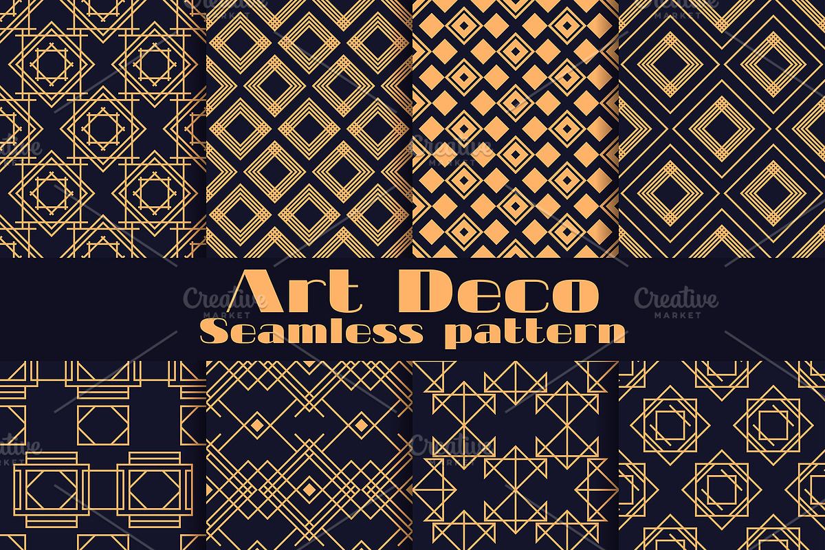 Art deco set of seamless pattern, a Pattern Graphic by Andy Vinnikov