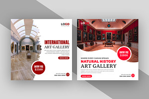Art Gallery Museum Social Media Post, a Social Media Template by nandinigraphics
