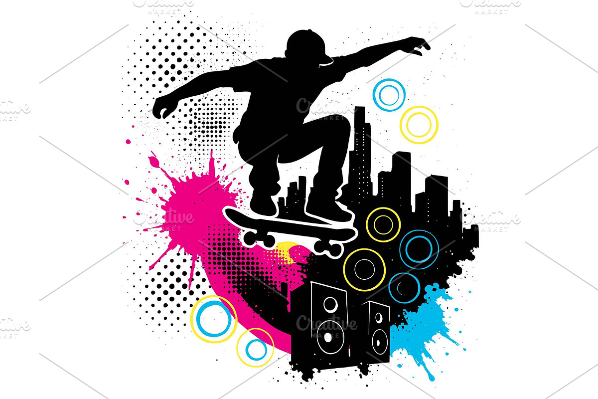 Skateboarder frutiger metro grunge, a Sport Illustration by Deezguizer (Photo 1 of 3)