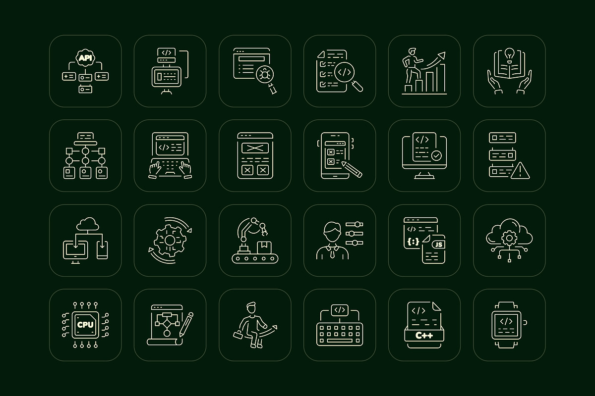 Development Icon Art Set, an Outline Icon by Prosymbols (Photo 6 of 8)
