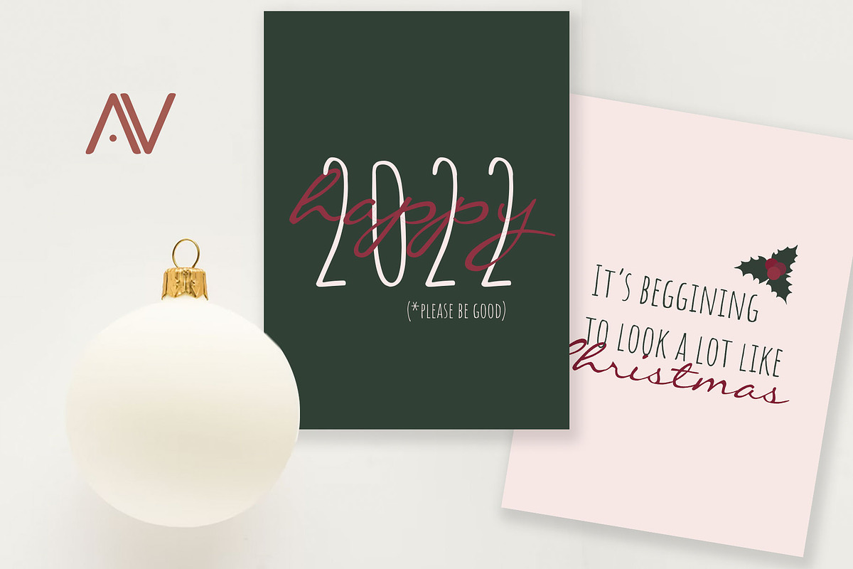 10 MINIMAL XMAS CARDS, a Card Template by Anastasia_avgr (Photo 2 of 3)