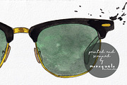 Watercolor Sunglasses Clipart Summer, an Object Illustration by MaraquelaStudio (Thumbnail 5 of 5)