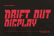 Drift Out Racing Display Font, a Sans Serif Font by Maulana Creative (Thumbnail 1 of 7)