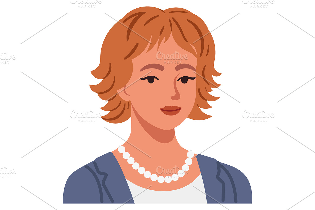 Woman with feathered short hairstyle, a Person Illustration by Yayasya