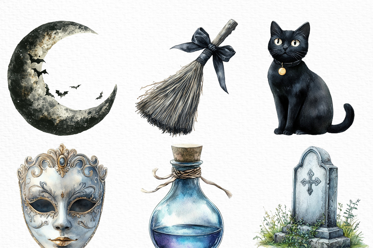 Silver Halloween Clipart, an Illustration by Craft Nest (Photo 5 of 6)