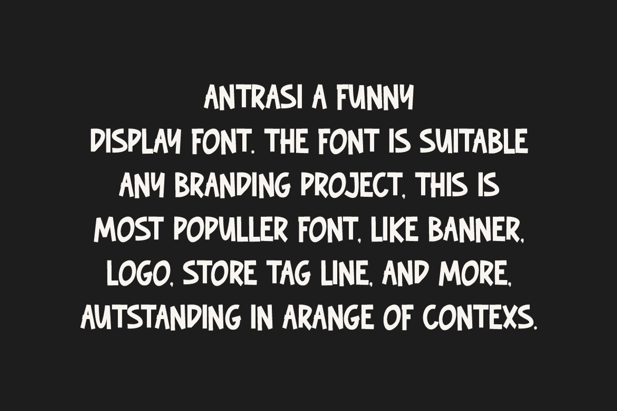 Antrasi - Funny Font, a Sans Serif Font by Iqsiart Studio (Photo 2 of 6)