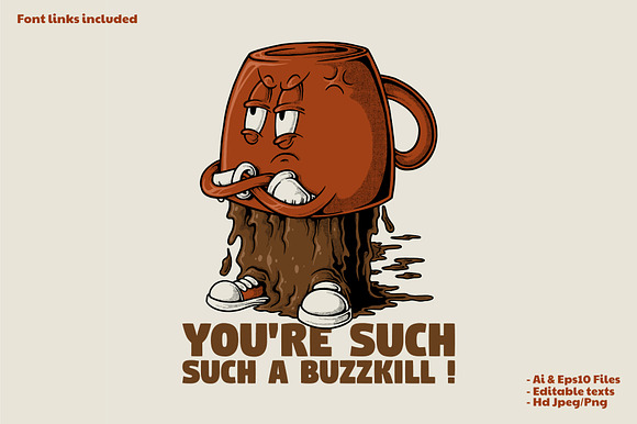 Angry Red Coffee Cup Mascot