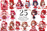 Cute Little Valentine Girl PNG, a Person Illustration by KennedyStudio (Thumbnail 1 of 5)
