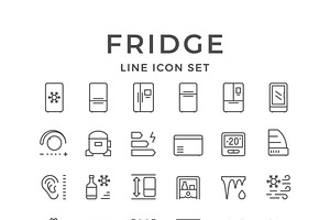 Set line icons of fridge, an Outline Icon by motorama