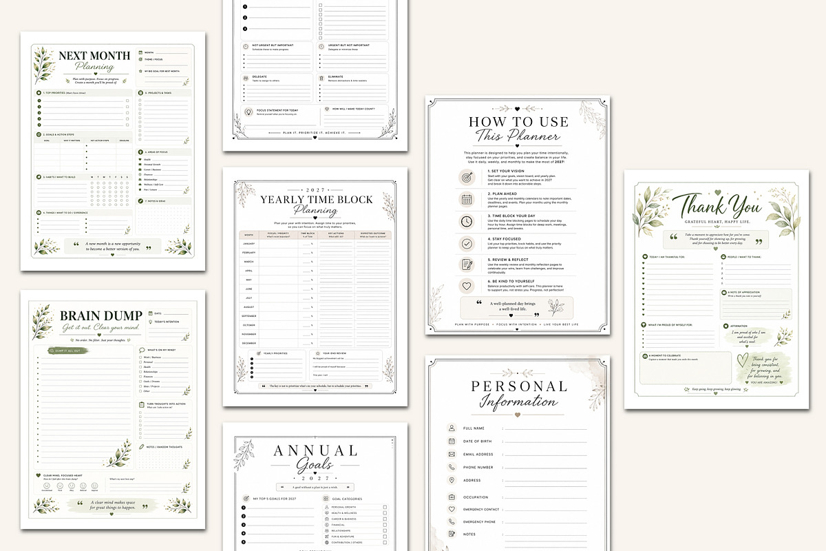 2027 Time Blocking Planner, a Stationery Template by Designmela01 (Photo 4 of 5)
